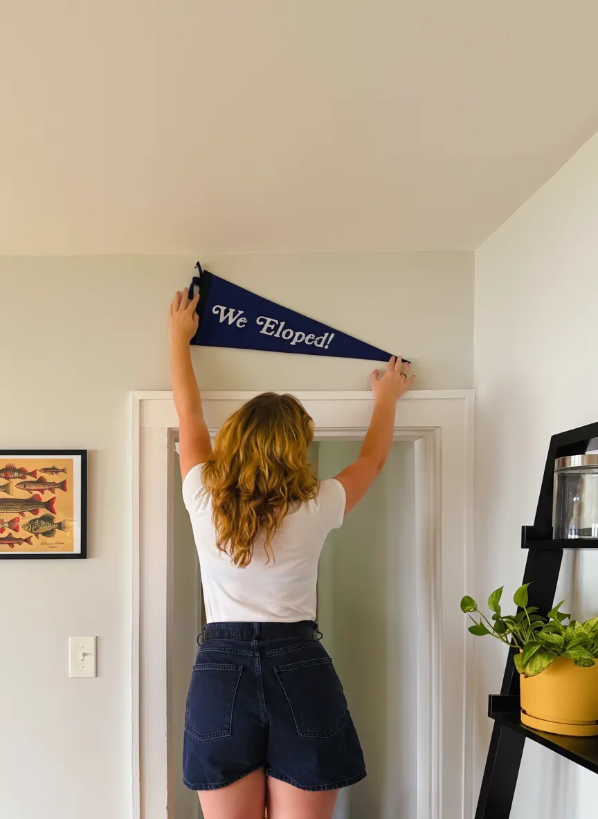We Eloped Wedding Pennant