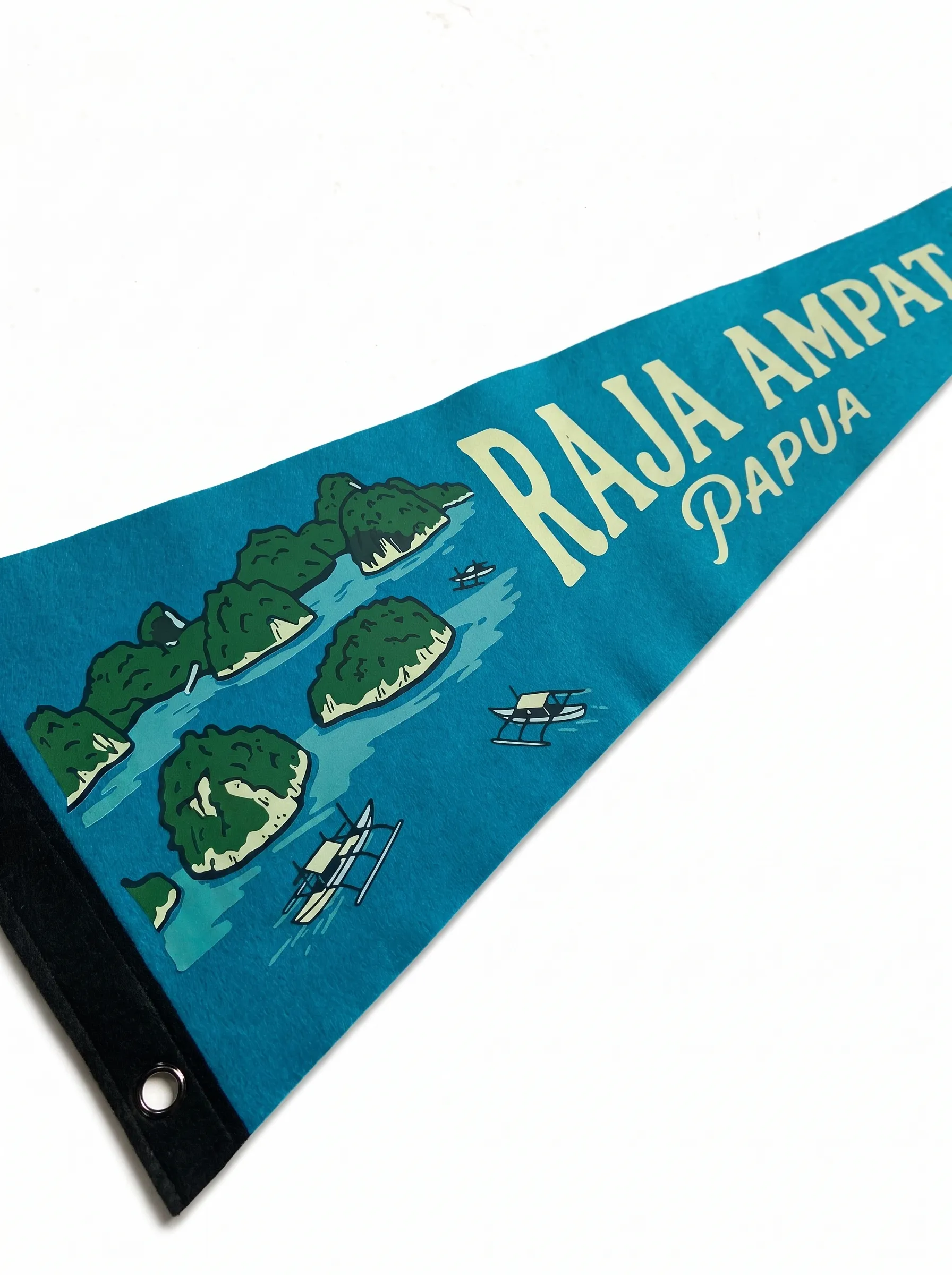 Raja Ampat Felt Pennant – Handmade Vintage Wall Banner
