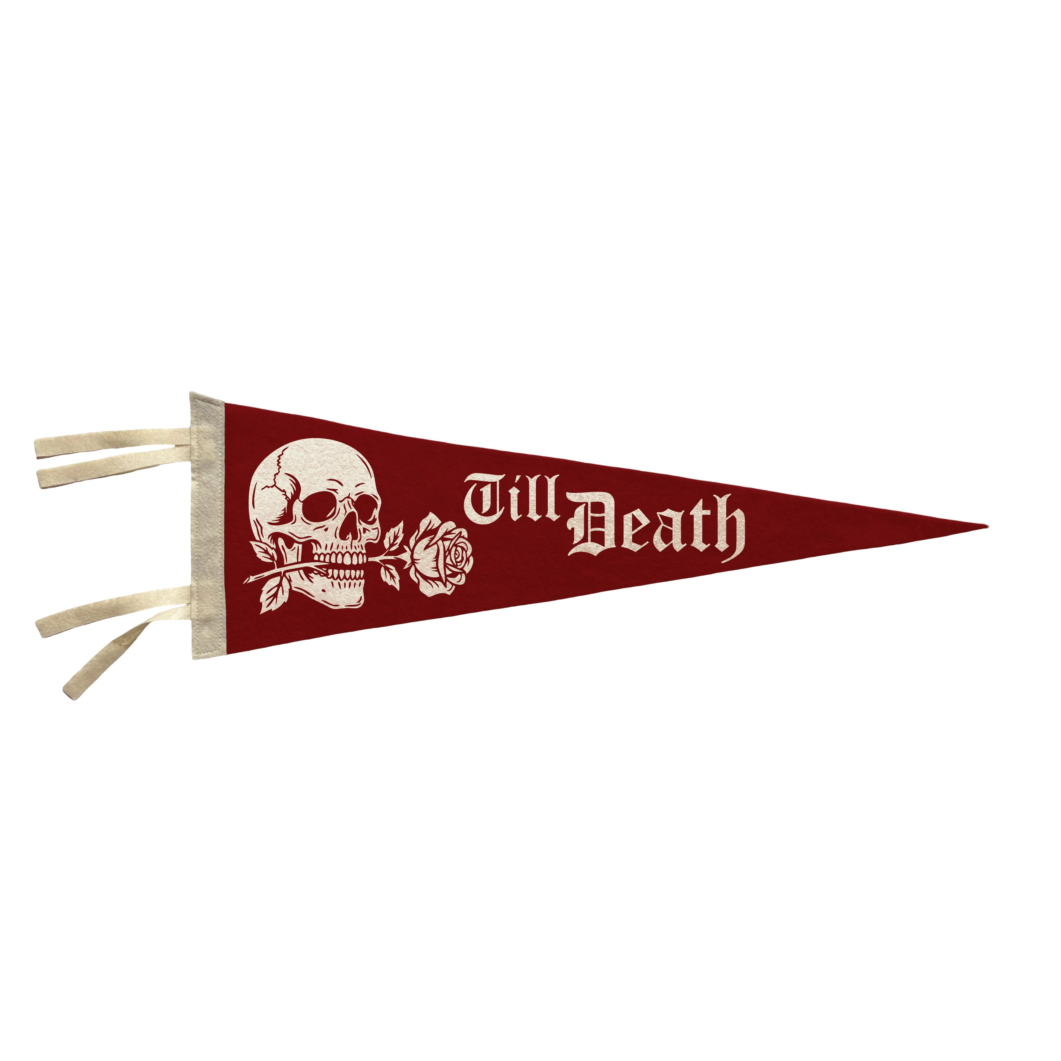 Till Death Vintage Pennant - Red Rose