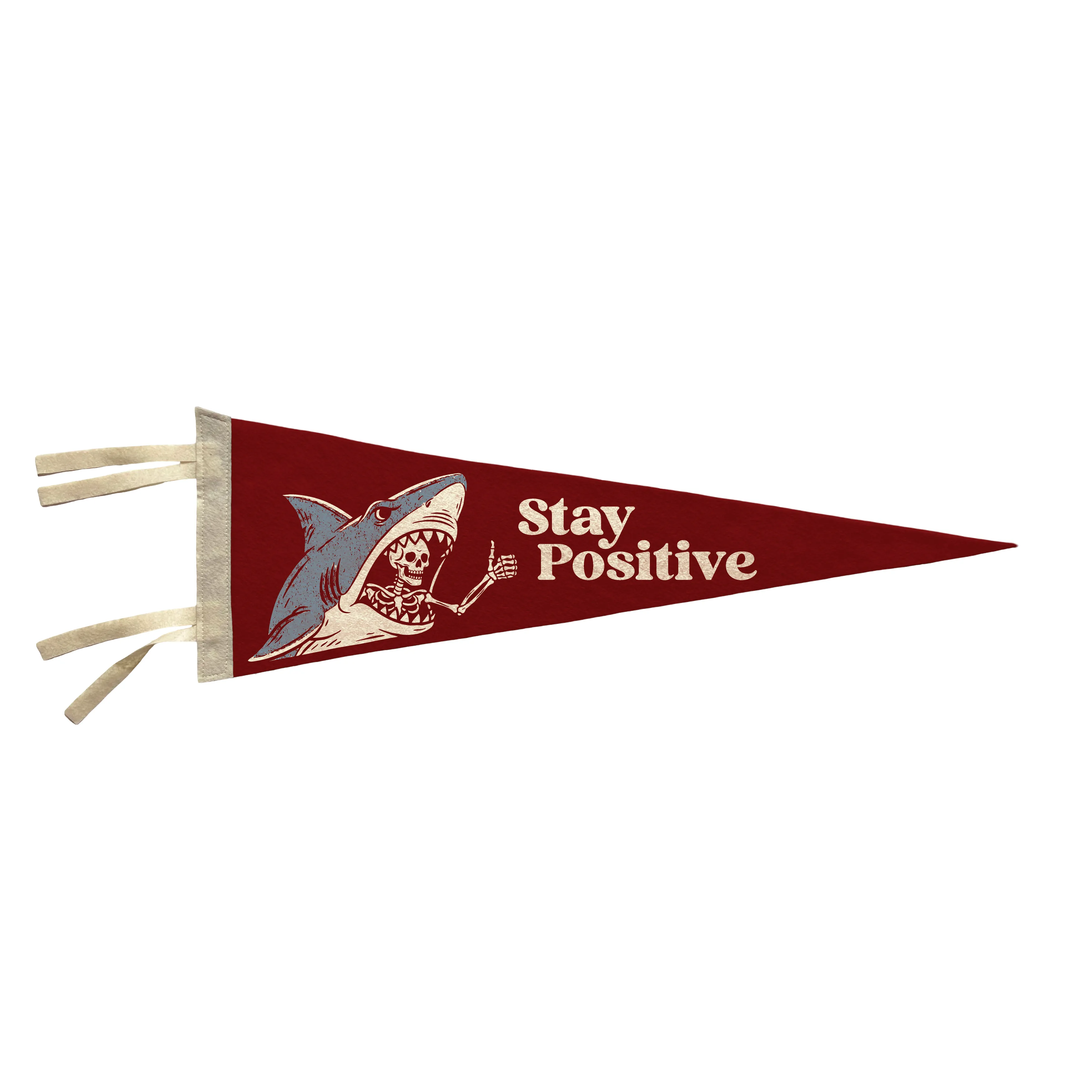 Stay Positive Vintage Pennant - Blood Red